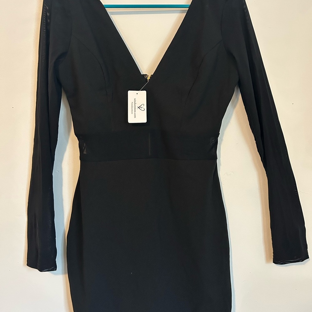 Brand-New Windsor Black V-Neck Bodycon Dress Homecoming Spring Formal Dance